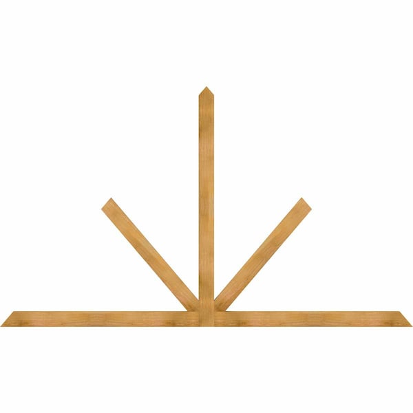 Ekena Millwork Saratoga Rough Sawn Timber Gable Bracket, Western Red Cedar, 108"W x 63"H x 2"D x 4"F, 14/12 Pitch GBW108X63X0204SAR00RWR - main